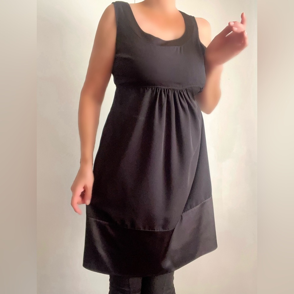 Simply Vera Vera Wang Little Black Women's Tunic Style Dress Satin Dinner Party